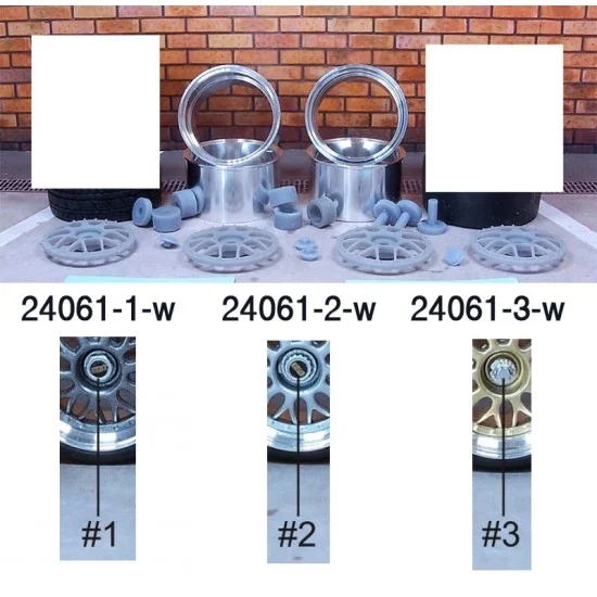 Scale Production SPRF24061-1-w 1/24 19" BBS E01 Wheels with #1 Hexagon Wheel Hub Nut without Tyre