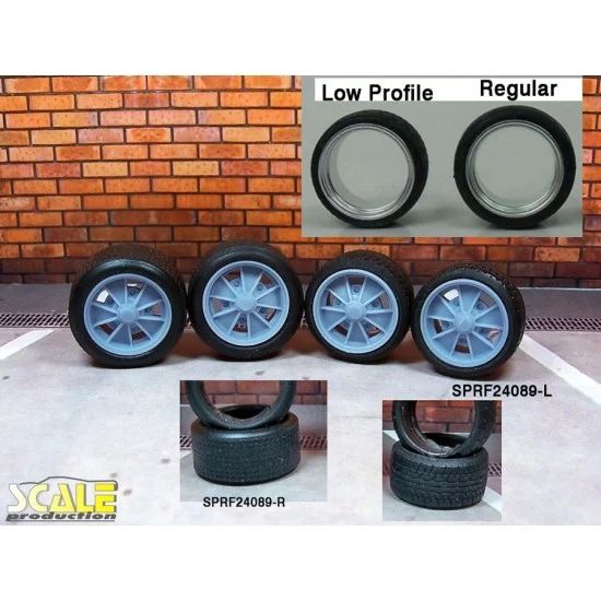 Scale Production SPRF24089-L 1/24 15" BRM Wheels w/Low Profile Tread Tyres