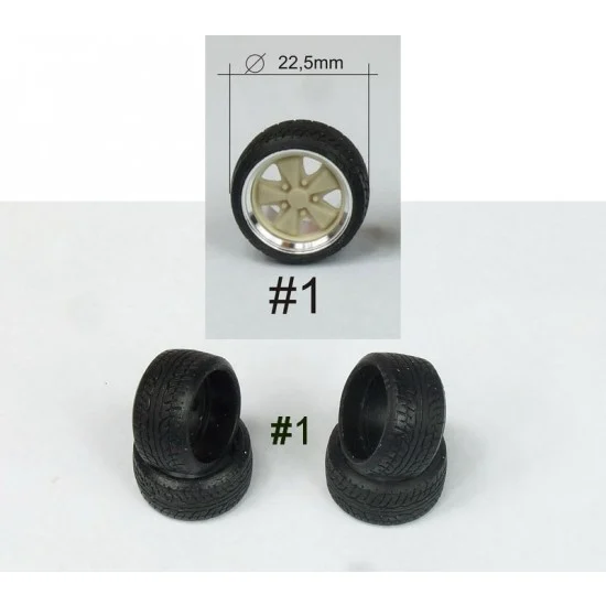 Scale Production SPRF24096 1/24 16" Fuchs Wheel Rings, Inserts and Tyres Set (4 Wheel Rings+4 Wheel Inserts+4 Tyres) - Model Cars