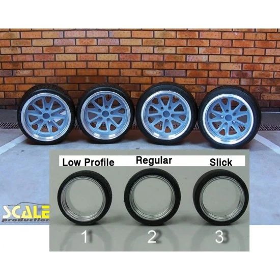 Scale Production SPRF24101-1 1/24 19" Fifteen 52 Outlaw 001 Wheels #1 w/Low Profile Tread Tyres