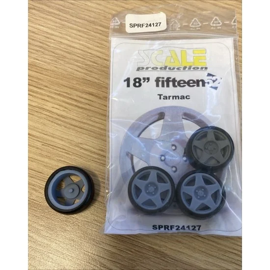 Scale Production SPRF24127 1/24 18'' Fifteen 52 Tarmac Wheels (4pcs, resin) & Toyo Stretch Wall R888 Tyres (4pcs) - Model Cars