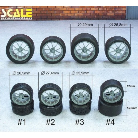 Scale Production SPRF24141-4 1/24 1/25 18" BBS FI-R Wheels #4 with Slick Tyres