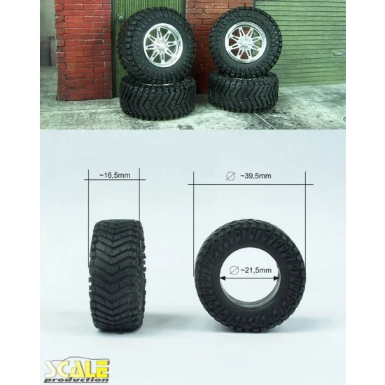 Scale Production SPRF24148-1 1/24 1/25 19" MHT Hostage D530 Wheels with Tyres