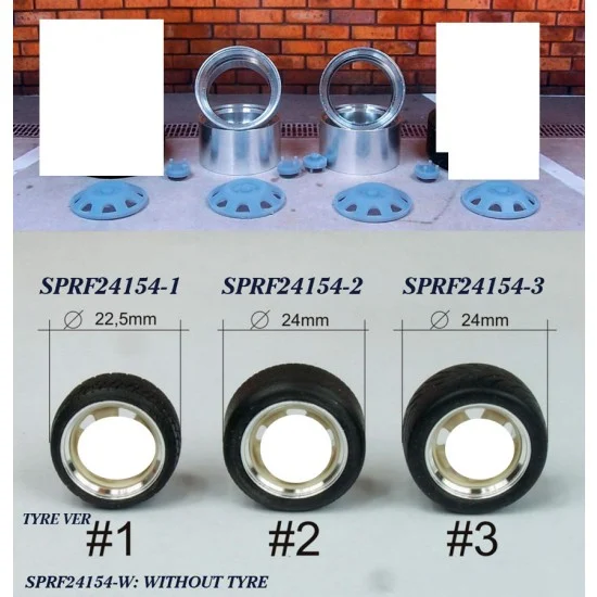 Scale Production SPRF24154-1 1/24 1/25 16" ATS Cup Wheels #1 w/Low Profile Tread Tyres