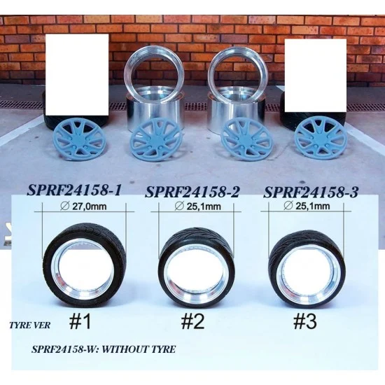 Scale Production SPRF24158-3 1/24 1/25 18" Fifteen 52 Outlaw 001 "Concave" Wheels #3 with Nankang Tyres