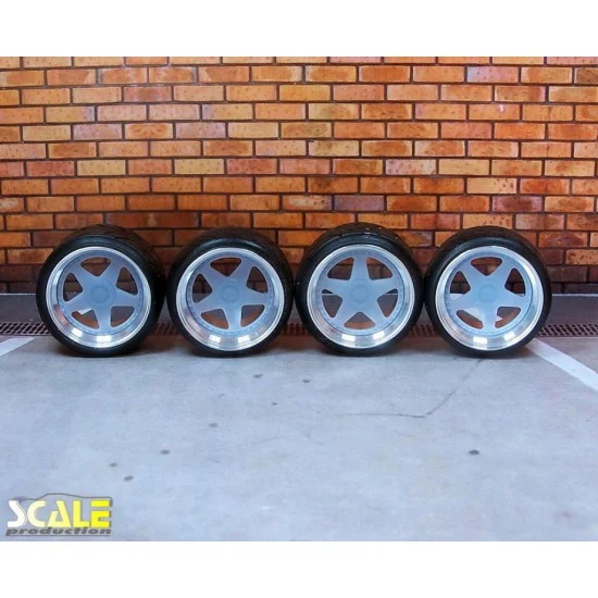 Scale Production SPRF24164-3 1/24 1/25 18 OZ Futura Wheels #3 w/Nankang Tyres