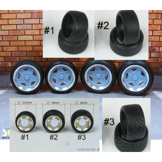 Scale Production SPRF24170-2 1/24 1/25 16" Autostrada Modena Wheels #2 w/Regular Profile Tread Tyres