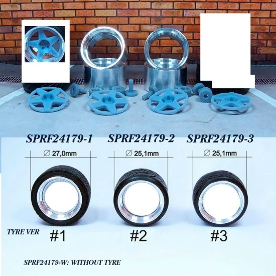 Scale Production SPRF24179-2 1/24 1/25 18" Compomotive Wheels #2 w/Toyos Stretch Tyres