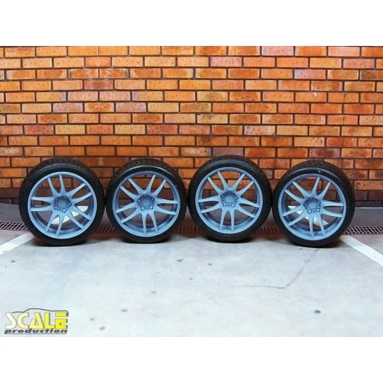 Scale Production SPRF24180-1 1/24 1/25 19" Work Emotion CR 2P Wheels #1 with Low Profile Tyres