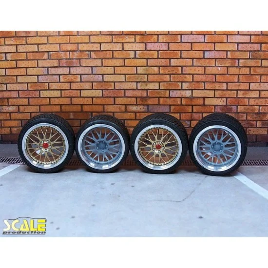 Scale Production SPRF24188-3 1/24 19 Work Meister VS XX Wheels w/Bridgestone Potenza Narrow Tyres