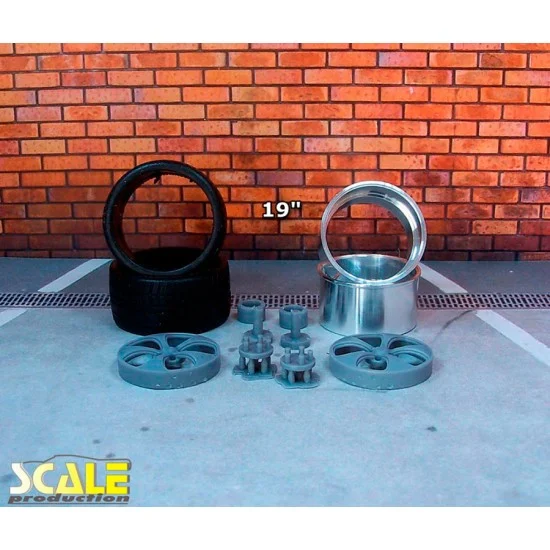 Scale Production SPRF24204-1-l 1/24 19" Schott Americana (2pcs.) Wheels with Low Profile Tyres