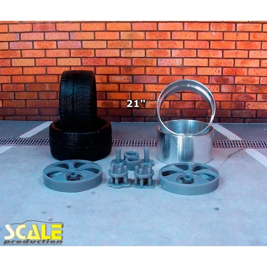 Scale Production SPRF24204-2-l 1/24 21" Schott Americana (2pcs.) Wheels with Low Profile Tyres