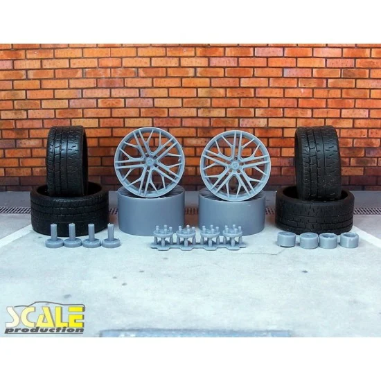 Scale Production SPRF24218 1/24 21" MB Design SF1 Wheels with P Super Trofeo R Tyres - Model Cars