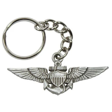 Navy Aviator Wings Keychain K634 - Sparta Pewter USA