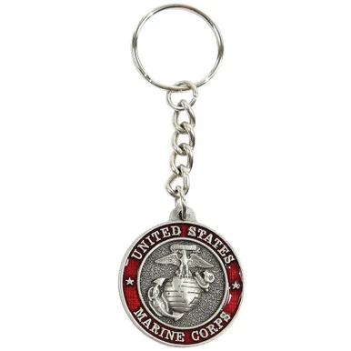 Marines Painted Keychain K704 - Sparta Pewter USA
