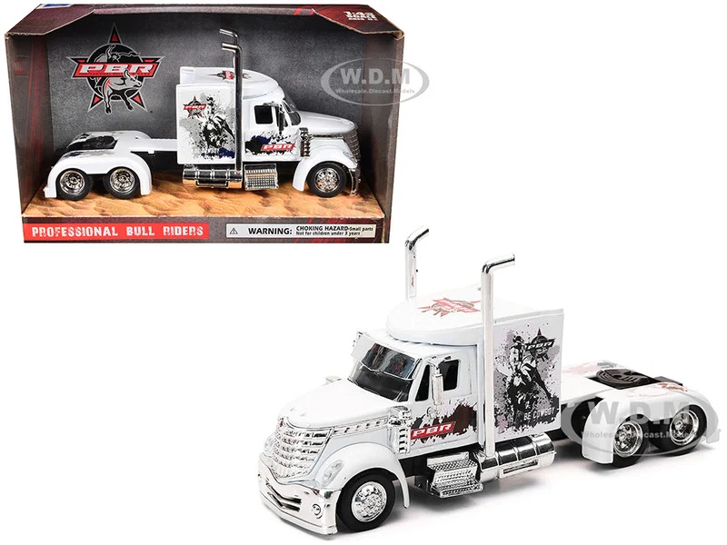 International Lonestar Truck Tractor White "PBR Professional Bull Riders" 1/43 Diecast Model by New Ray - International Models
