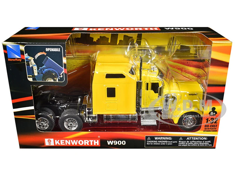Kenworth W900 Truck Tractor Yellow "Long Haul Truckers" Series 1/32 Diecast Model by New Ray - Kenworth Models