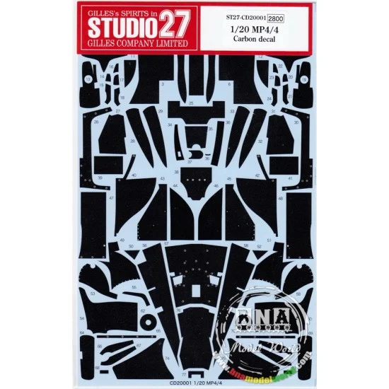 Studio27 CD20001 1/20 Carbon Decal for MP4/4 for Tamiya kits - Model Cars