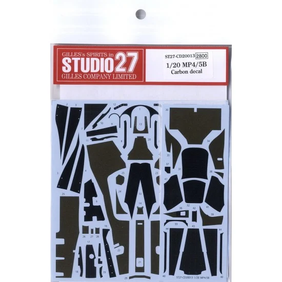 Studio27 CD20013 1/20 McLaren MP4/5B Carbon Decal set for Tamiya #20026 kit - Model Cars