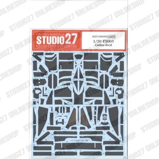 Studio27 CD20022 1/20 F2001 Carbon Decal for Tamiya kits - Model Cars