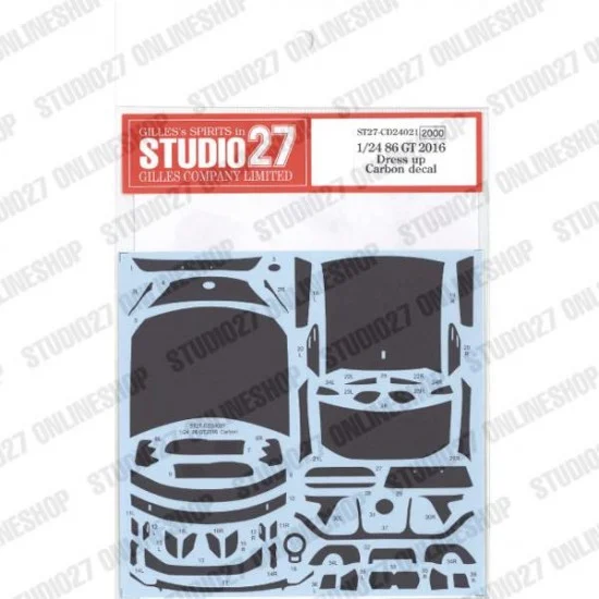Studio27 CD24021 1/24 86 GT 2016 Carbon Decal for Aoshima kits - Model Cars