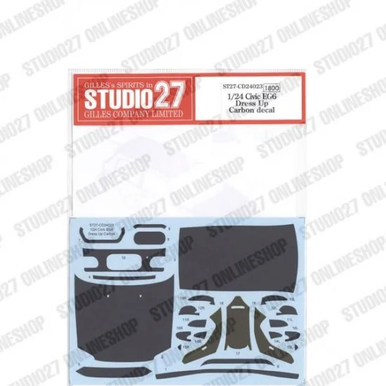 Studio27 CD24023 1/24 Civic EG6 Dress Up Carbon Decal for Hasegawa kits - Model Cars
