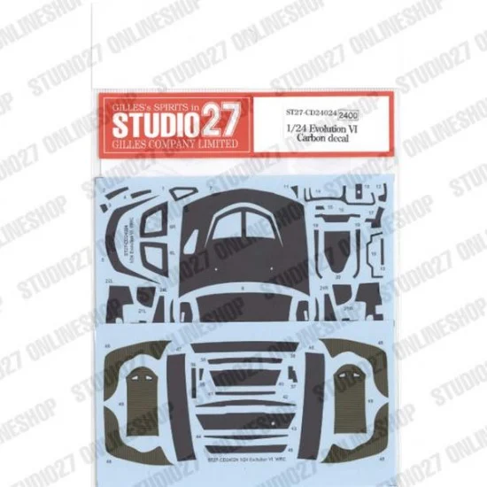 Studio27 CD24024 1/24 LANCER Evolution VI Carbon Decal for Tamiya kits - Model Cars