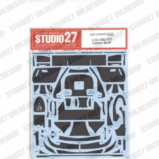 Studio27 CD24027 1/24 AMG GT3 Carbon Decal for Tamiya kits - Model Cars