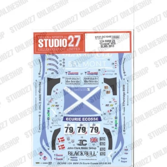 Studio27 DC1048 1/24 BMW Z4 'Ecosse' #79 ELMS 2013 Decal for Fujimi kit #125930 - Model Cars