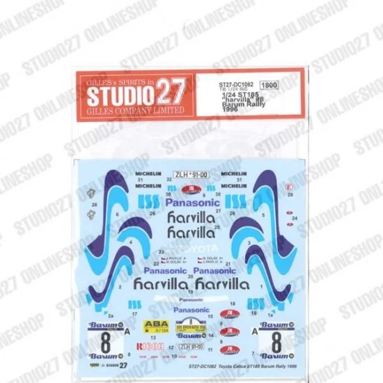 Studio27 DC1082 1/24 ST185 'harvilla' #8 Barum Rallly 1996 Decal for Tamiya 24125 - Model Cars