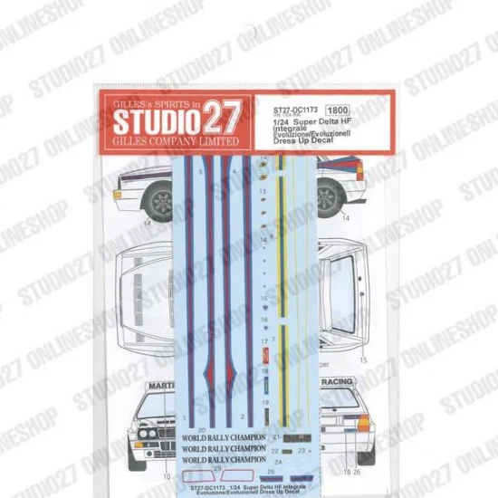 Studio27 DC1173 1/24 Super Delta HF Integrale Evoluzione/EvoluzioneII Dress Up Decal for Hasegawa - Model Cars