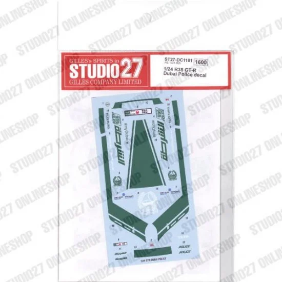 Studio27 DC1181 1/24 GT-R Dubai Police Decal for Aoshima #ModelCar03