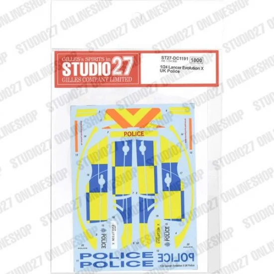 Studio27 DC1191 1/24 Lancer Evolution X UK Police Decal for Aoshima kits - Model Cars