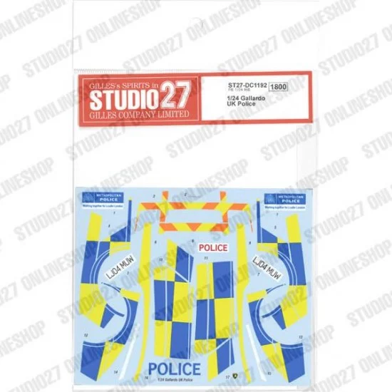 Studio27 DC1192 1/24 Gallardo UK Police Decal for Fujimi kits - Model Cars