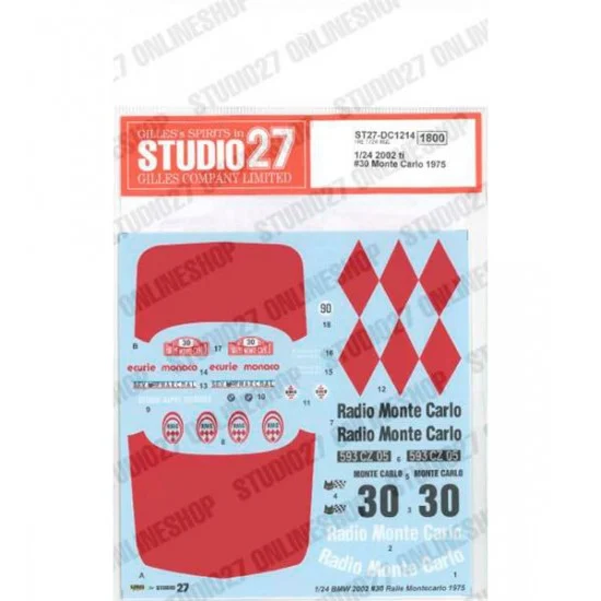 Studio27 DC1214 1/24 2002 ti #30 Monte Carlo 1975 Decal for Hasegawa kits - Model Cars