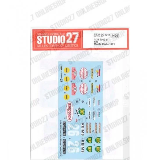 Studio27 DC1217 1/24 2002 ti #26 Monte Carlo 1971 Decal for Hasegawa kits - Model Cars