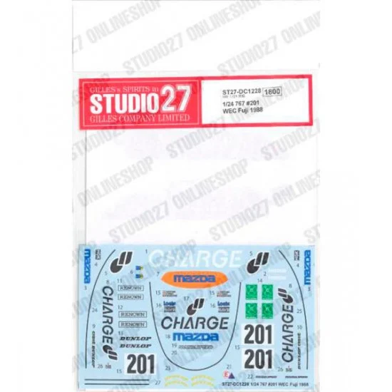 Studio27 DC1228 1/24 767 #201 WEC Fuji 1988 Decal for Hasegawa kits - Model Cars