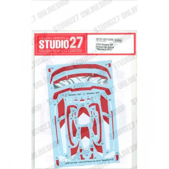 Studio27 DC1236 1/24 Senna XP Dress Up Decal 'Monaco #12' for Tamiya kits - Model Cars