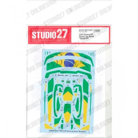 Studio27 DC1237 1/24 Senna XP Dress Up Decal 'Brazil #1' for Tamiya kits - Model Cars