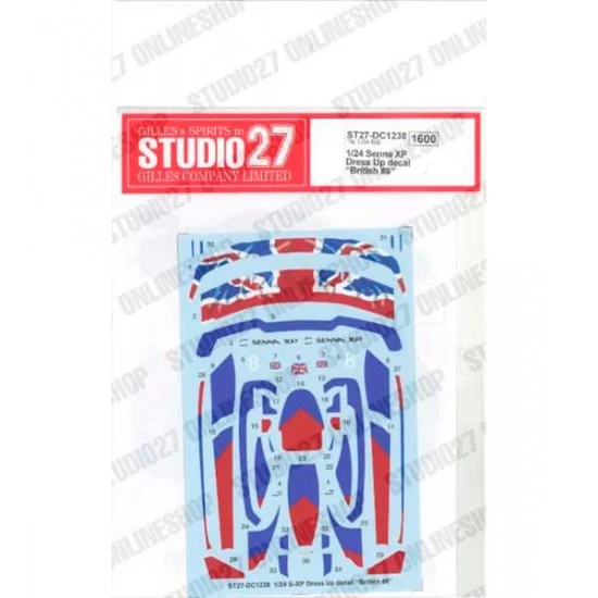 Studio27 DC1238 1/24 Senna XP Dress Up Decal 'British #8' for Tamiya kits - Model Cars