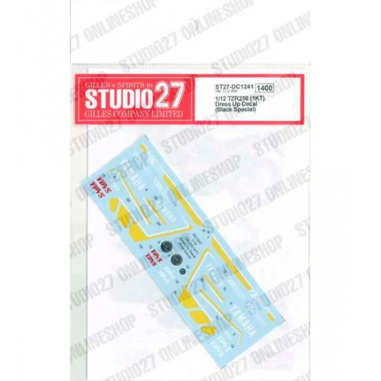 Studio27 DC1241 1/12 TZR250 (1KT) Dress Up Decal (Black Special) Decal for Hasegawa kits - Model Motorcycles