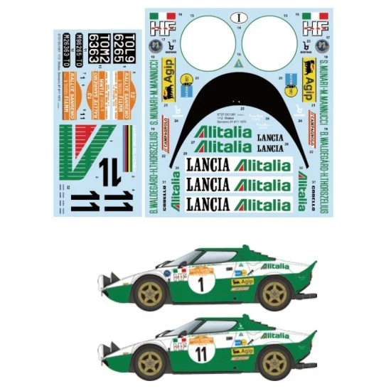 Studio27 DC1261 1/24 Lancia Stratos Sanremo #1/#11 1975 Decal for Italeri kit - Model Cars