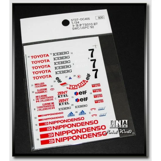 Studio27 DC405 Decals 1/24 TS010 SWC/JSPC '92 J.Villeneuve/E.Irvine/T.Kristensen for Studio27 - Model Cars