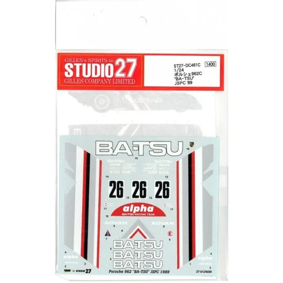 Studio27 DC461 1/24 Porsche 962C 1989 JSPC "BA-TSU" Decals