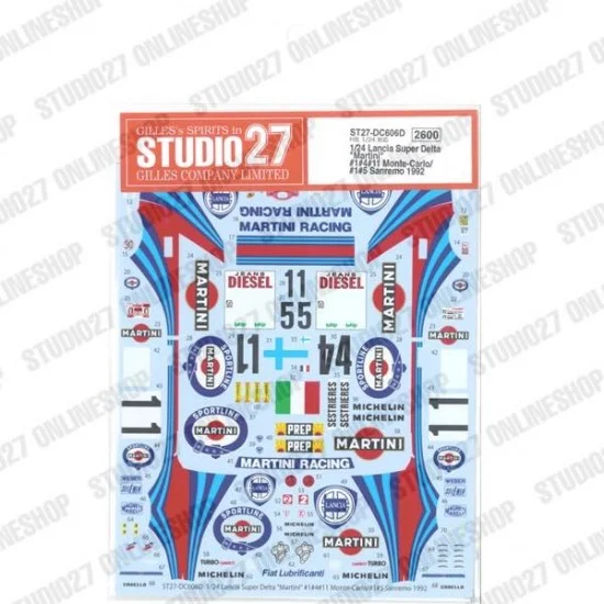 Studio27 DC606D 1/24 Lancia Delta Monte-Carlo 1992 Decal for Hasegawa kit