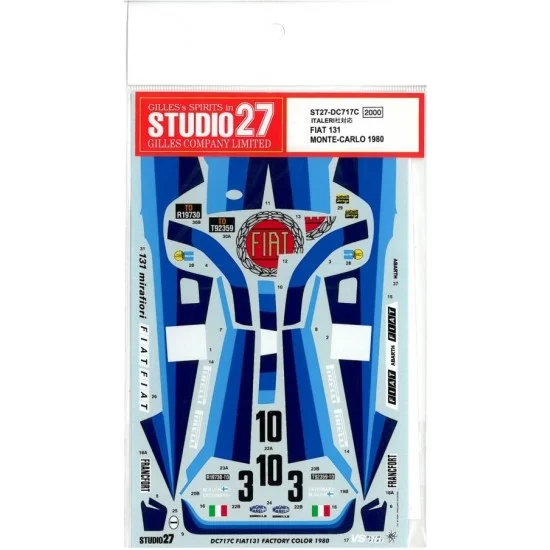 Studio27 DC717 1/24 Fiat 131 Factory Colour Monte Carlo 1980 Decals for Italeri kit - Model Cars