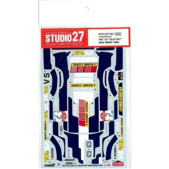 Studio27 DC718 1/24 Fiat 131 Olio Fiat SanRemo 1980 Decals - Model Cars