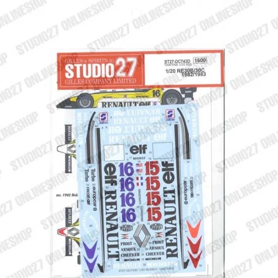 Studio27 DC743D 1/20 Renault RE30B/30C 1982/83 Decal for Tamiya kits - Model Cars