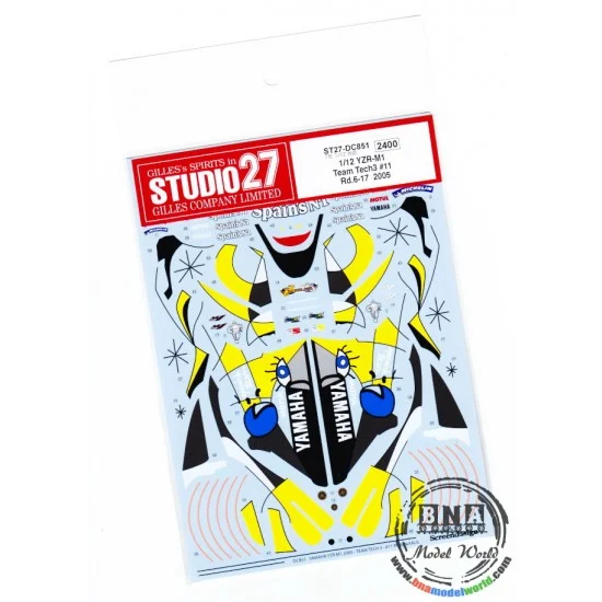 Studio27 DC851 Decals for 1/12 Yamaha YZR M1 Tech 3 #11 2005 for Tamiya #14114/14115/14116 - Model Motorcycles