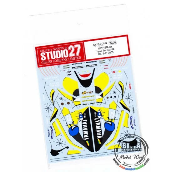 Studio27 DC852 Decals for 1/12 Yamaha YZR M1 Tech 3 #24 2005 for Tamiya #14114/14115/14117 - Model Motorcycles